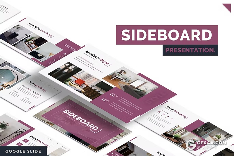 30页简约家居产品展示国外GoogleSlides模板5种配色 - 顶尖PPT