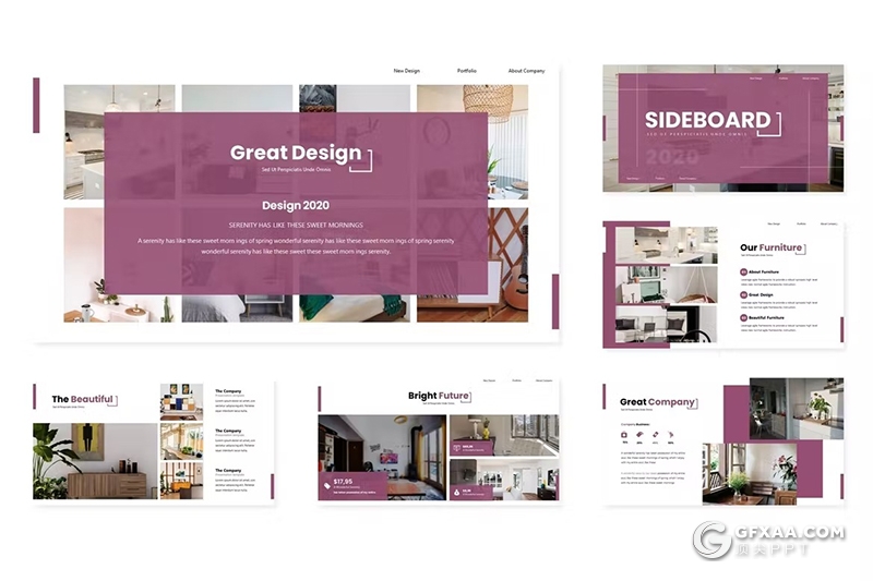 30页简约家居产品展示国外KeyNote模板5种配色 - 顶尖PPT