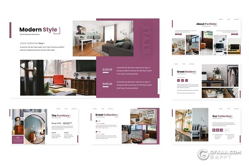 30页简约家居产品展示国外KeyNote模板5种配色 - 顶尖PPT