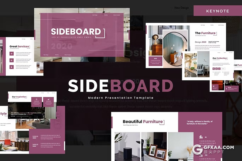 30页简约家居产品展示国外KeyNote模板5种配色 - 顶尖PPT