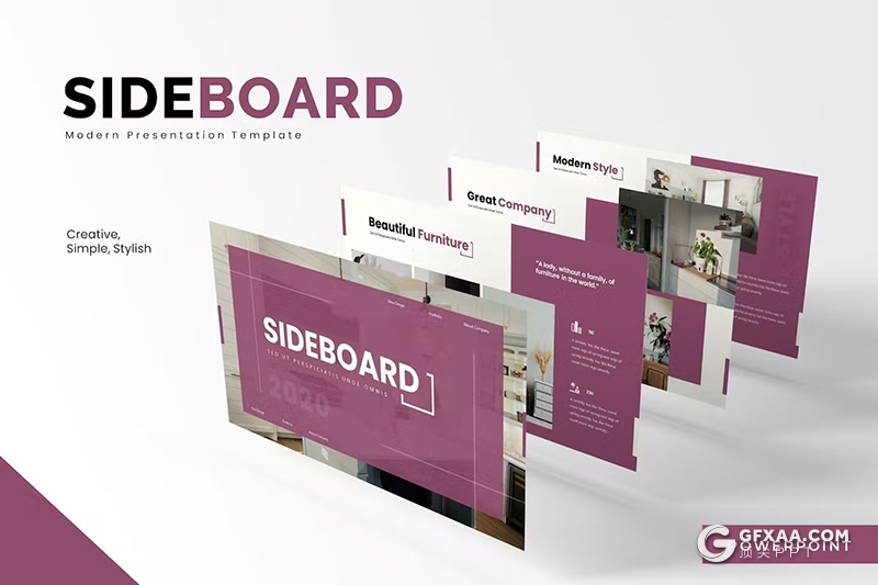 30页简约家居产品展示国外PPT模板5种配色 - 顶尖PPT