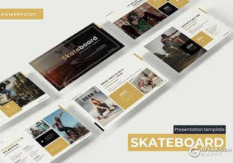 30页户外运动滑板娱乐活动策划国外PPT模板5种配色 - 顶尖PPT