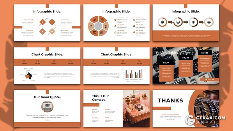 36页相机摄影产品展示摄影图片展示国外KeyNote模板 - 顶尖PPT