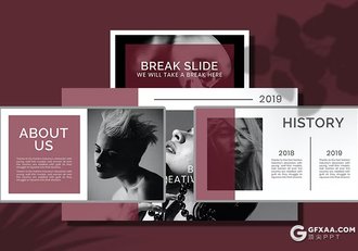 36页紫色精美摄影图片展示模特展示通用国外GoogleSlides模板 - 顶尖PPT