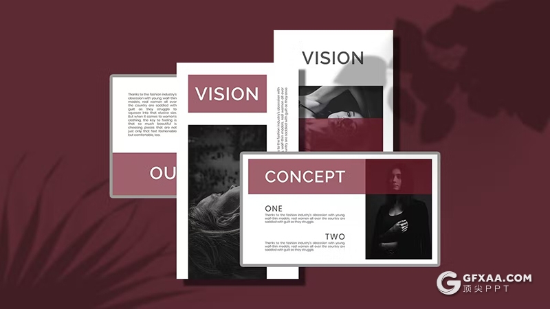 36页紫色精美摄影图片展示模特展示通用国外GoogleSlides模板 - 顶尖PPT