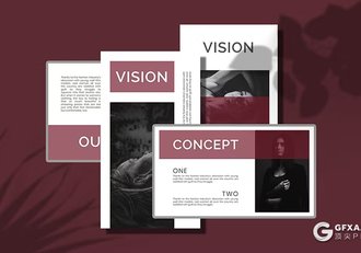 36页紫色精美摄影图片展示模特展示通用国外KeyNote模板 - 顶尖PPT