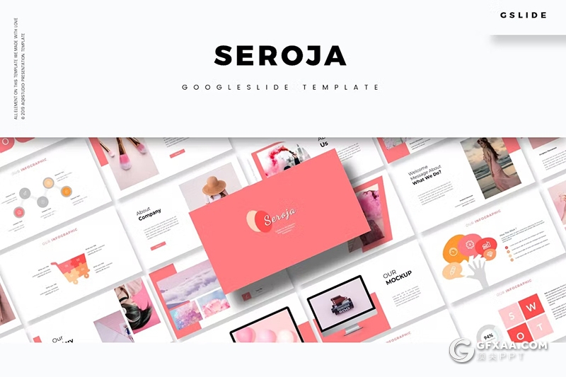 30页大气精美摄影图片展示模特展示通用国外GoogleSlides模板5种配色 - 顶尖PPT