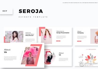 30页大气精美摄影图片展示模特展示通用国外KeyNote模板5种配色 - 顶尖PPT