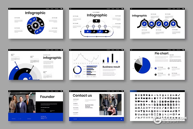 39页大气精美商务团队介绍商业计划书商务通用国外PPT模板 - 顶尖PPT