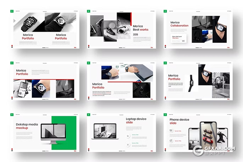 39页红绿配色商务团队介绍商业计划书商务通用国外PPT模板 - 顶尖PPT