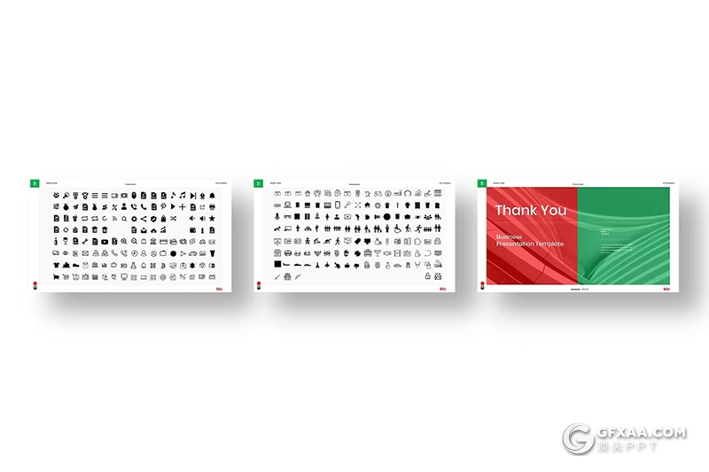 39页红绿配色商务团队介绍商业计划书商务通用国外PPT模板 - 顶尖PPT