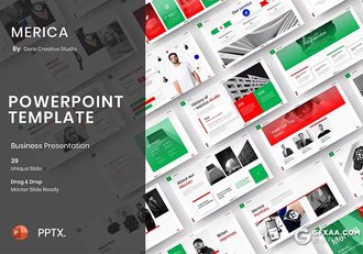 39页红绿配色商务团队介绍商业计划书商务通用国外PPT模板 - 顶尖PPT