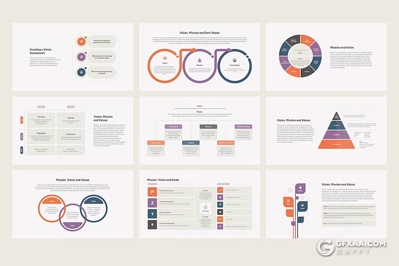32页多色彩商务图形图表通用GoogleSlides模板 - 顶尖PPT