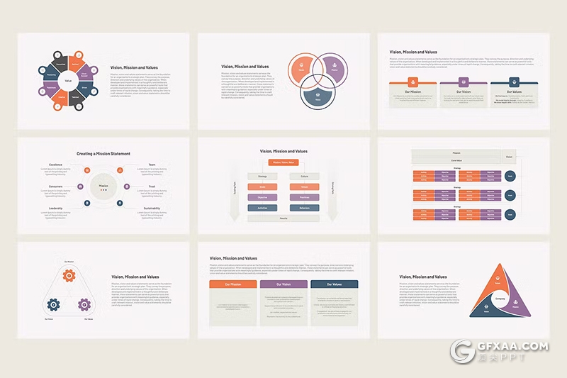 32页多色彩商务图形图表通用GoogleSlides模板 - 顶尖PPT