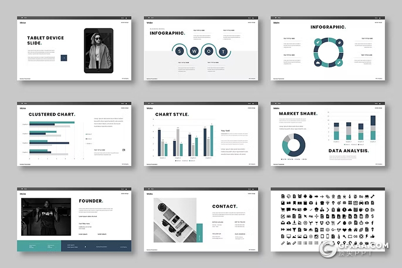 39页商务团队介绍产品展示商业计划通用国外GoogleSlides模板 - 顶尖PPT