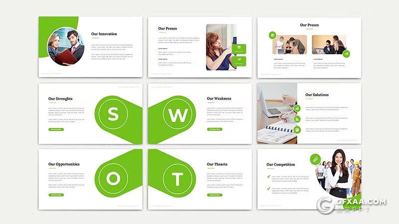 33页绿色大气十四行团队介绍商业计划商务通用国外KeyNote模板 - 顶尖PPT