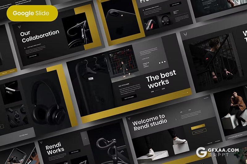 39页黑金色商务计划书产品研发商务通用国外GoogleSlides模板 - 顶尖PPT