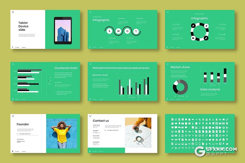 39页时尚摄影图片展示产品展示通用国外KeyNote模板 - 顶尖PPT