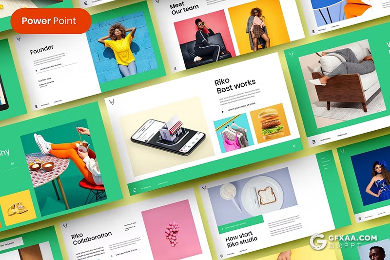 39页时尚摄影图片展示产品展示通用国外PPT模板 - 顶尖PPT