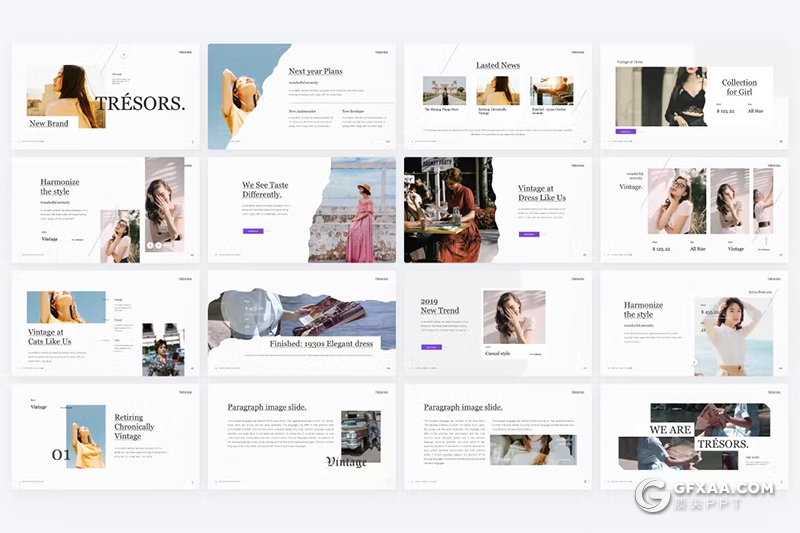 82页摄影图片展示模特展示通用国外PPT模板 - 顶尖PPT