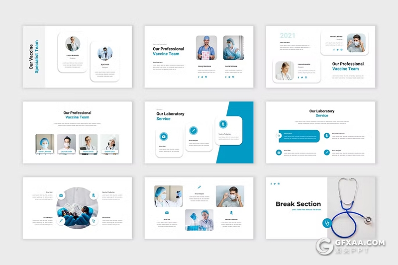 31页疫苗接种医学研究医疗科研国外PPT模板 - 顶尖PPT