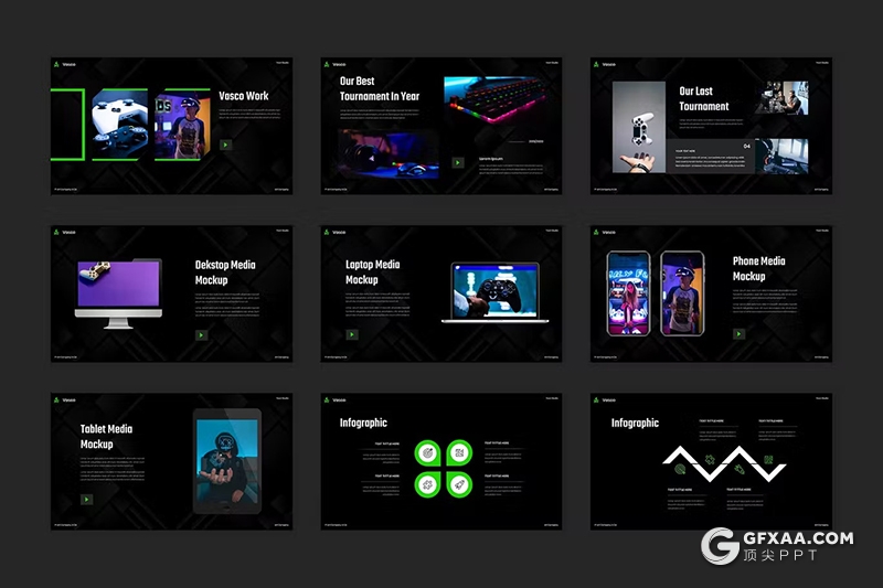 36页高端大气游戏主题通用国外KeyNote模板 - 顶尖PPT