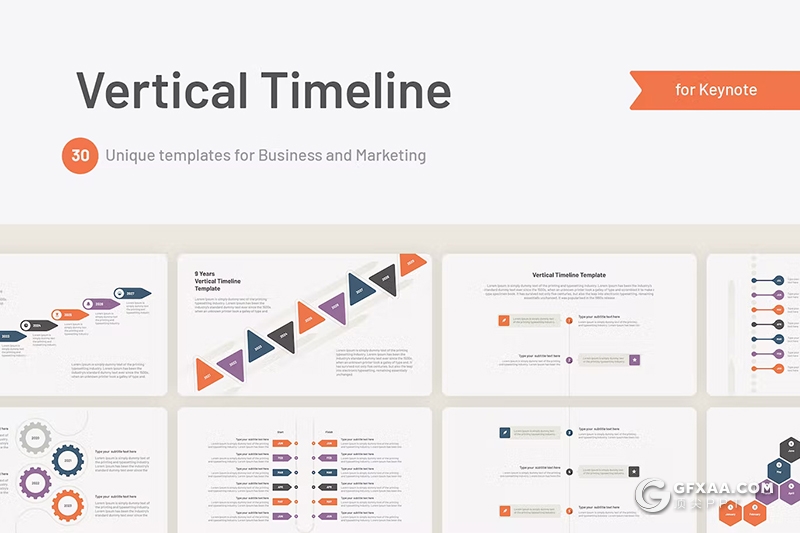 32页多色彩商务图形图表通用KeyNote模板 - 顶尖PPT