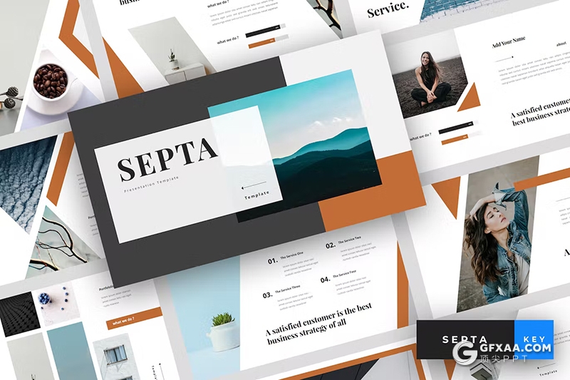 54页摄影图片展示产品展示通用国外KeyNote模板 - 顶尖PPT