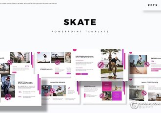 30页户外运动滑板娱乐活动策划国外PPT模板5种配色 - 顶尖PPT