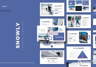 30页徒步旅行滑雪项目介绍分析国外KeyNote模板5种配色 - 顶尖PPT