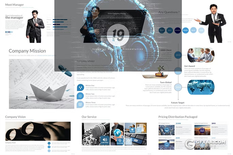 30页团队介绍商务计划书产品研发商务通用国外PPT模板 - 顶尖PPT