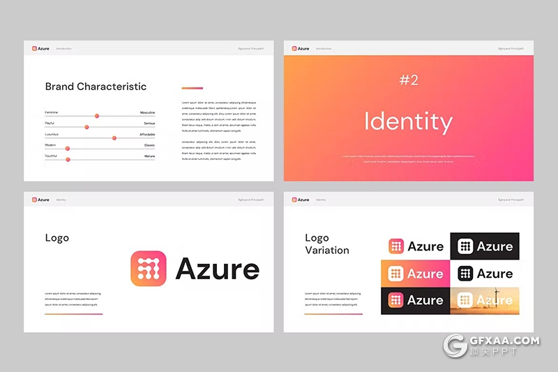 28页渐变色企业品牌宣传团队介绍通用国外GoogleSlides模板 - 顶尖PPT