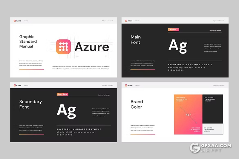 28页渐变色企业品牌宣传团队介绍通用国外GoogleSlides模板 - 顶尖PPT