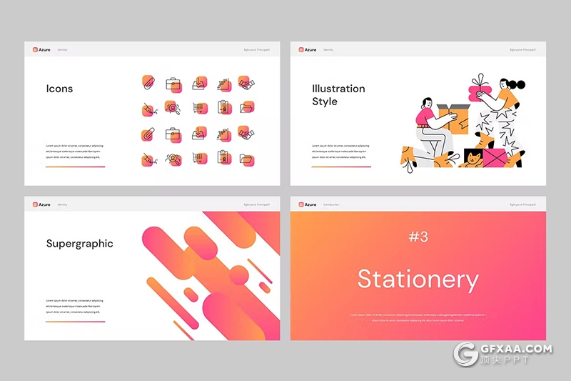 28页渐变色企业品牌宣传团队介绍通用国外GoogleSlides模板 - 顶尖PPT