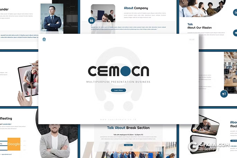 30页企业介绍商业计划书商务通用国外GoogleSlides模板5种配色 - 顶尖PPT
