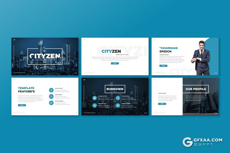 30页企业简介团队介绍商业计划商务通用国外KeyNote模板5种配色 - 顶尖PPT