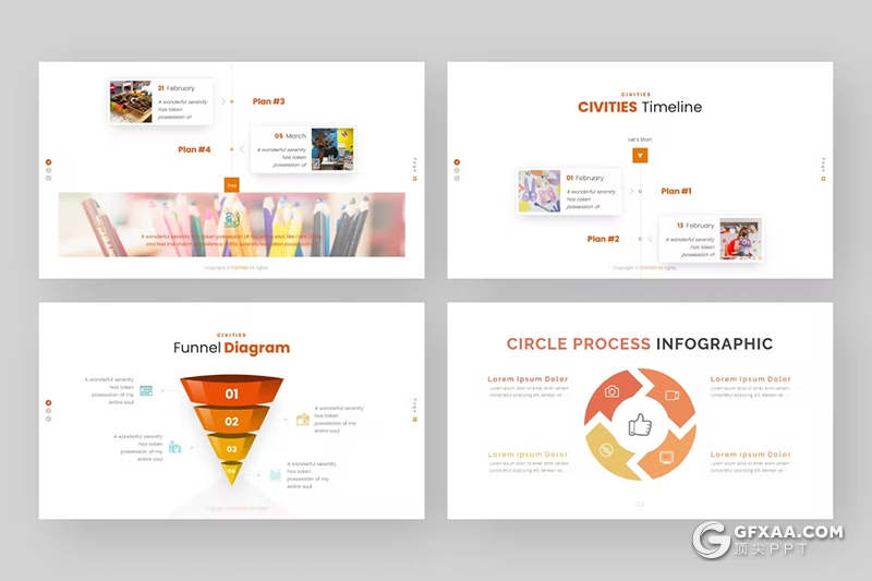 21页橙色大气少儿培训教育机构国外PPT模板 - 顶尖PPT