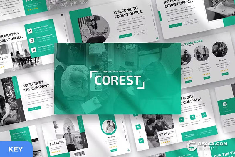 30页绿色简约大气商务通用国外KeyNote模板 - 顶尖PPT