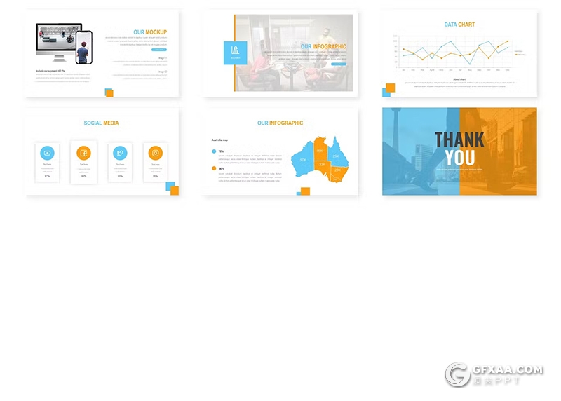 30页企业业务团队介绍商务通用国外PPT模板5种配色 - 顶尖PPT
