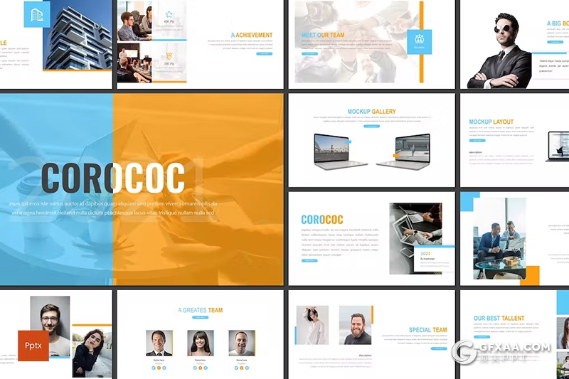 30页企业业务团队介绍商务通用国外PPT模板5种配色 - 顶尖PPT