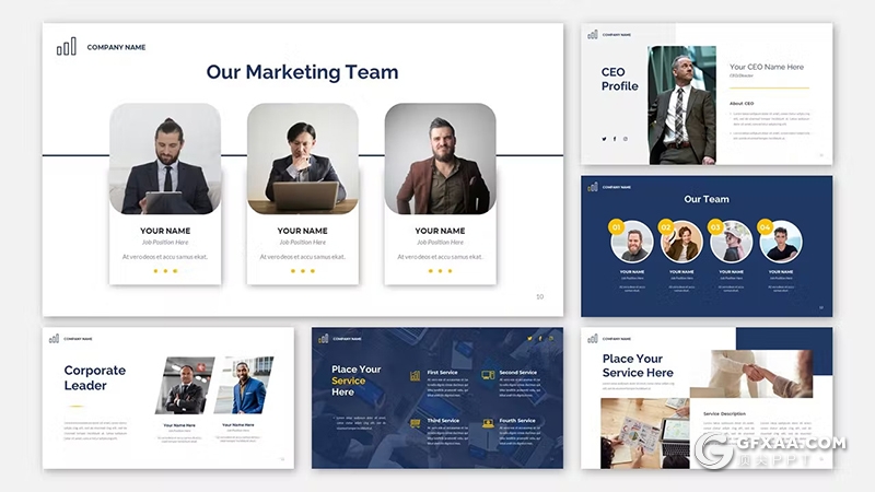 41页高端大气蓝色企业合作商业计划书商务通用国外PPT模板 - 顶尖PPT