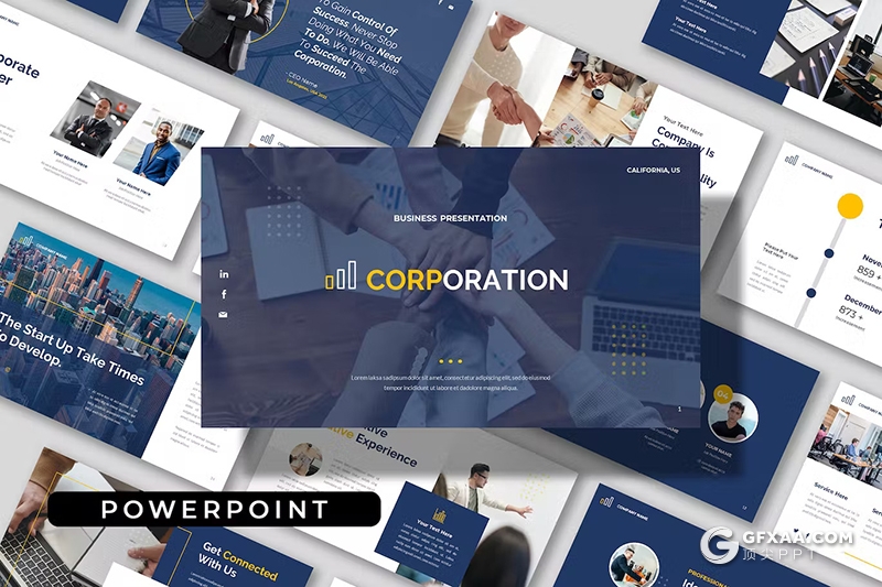 41页高端大气蓝色企业合作商业计划书商务通用国外PPT模板 - 顶尖PPT