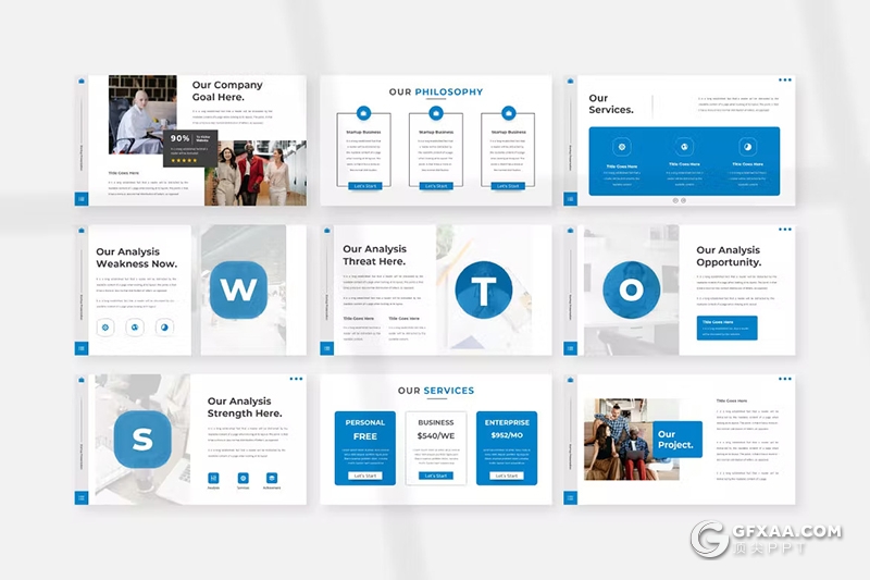 36页大气企业介绍商业计划书商务通用国外PPT模板 - 顶尖PPT