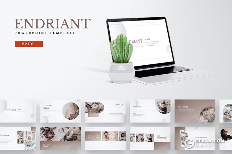 30页唯美清新摄影图片展示通用国外PPT模板5种配色 - 顶尖PPT