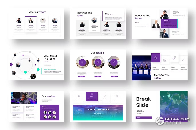 39页渐变蓝色企业合作商业计划团队介绍商务通用国外GoogleSlides模板 - 顶尖PPT