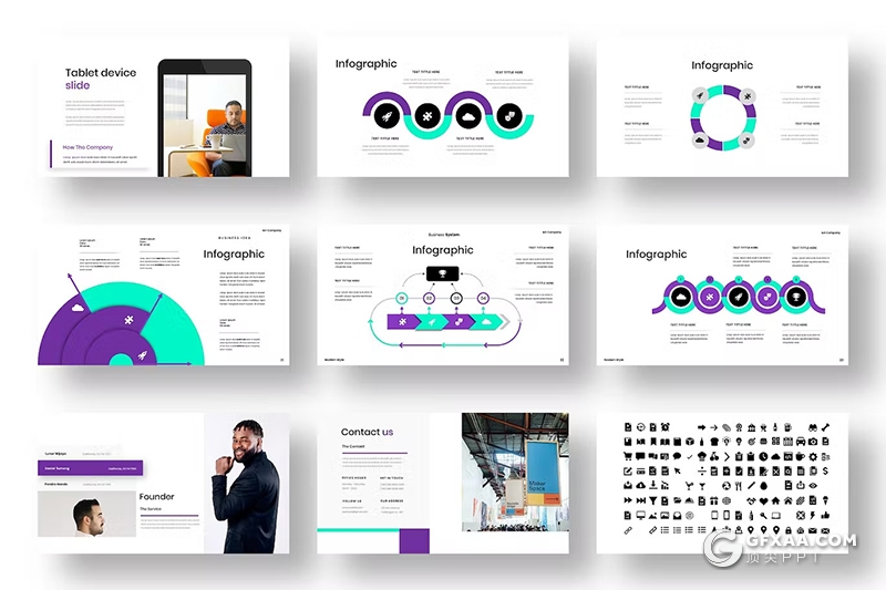 39页渐变蓝色企业合作商业计划团队介绍商务通用国外GoogleSlides模板 - 顶尖PPT