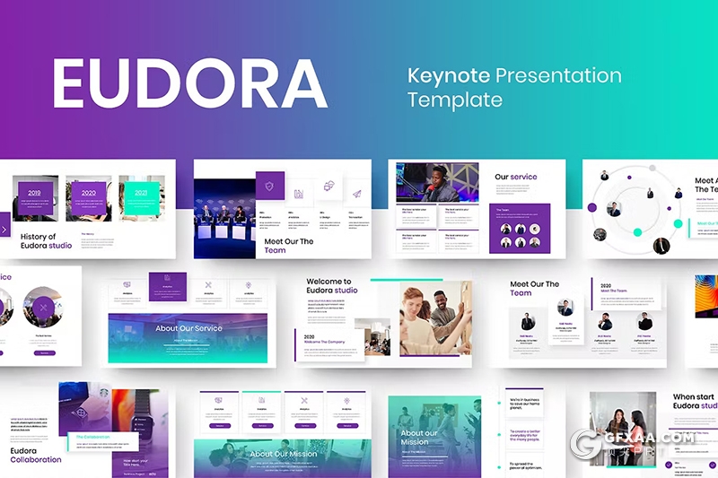 39页渐变蓝色企业合作商业计划团队介绍商务通用国外KeyNote模板 - 顶尖PPT