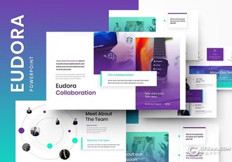 39页渐变蓝色企业合作商业计划团队介绍商务通用国外PPT模板 - 顶尖PPT