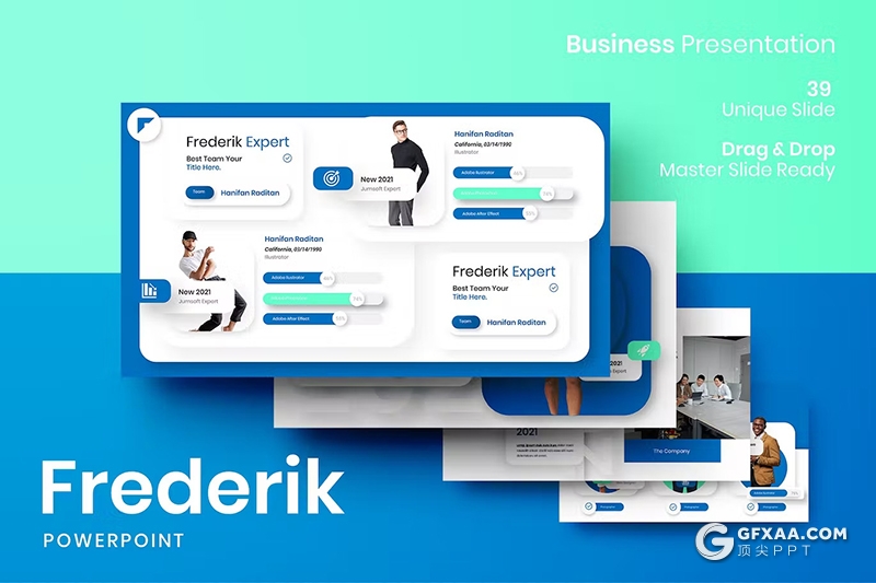 39页精美大气企业简介团队介绍商业计划商务通用国外PPT模板 - 顶尖PPT