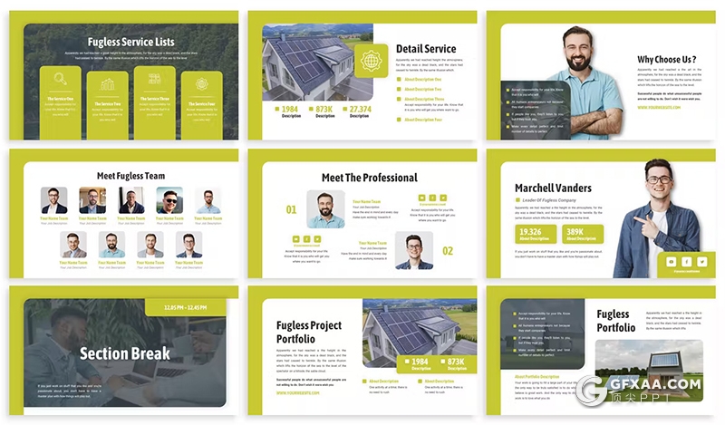 30页风力发电业务展示介绍项目招商通用国外PPT模板5种配色 - 顶尖PPT